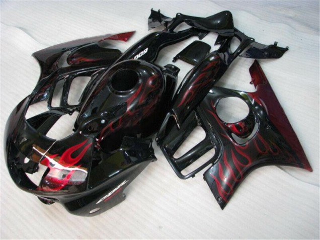 1995-1998 Black Red Flame Honda CBR600 F3 Bike Fairings 1995-1998 Black Red Flame Honda CBR600 F3 Bike Fairings