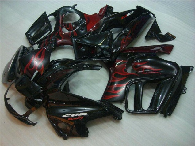 1995-1998 Black Red Flame Honda CBR600 F3 Motorcyle Fairings