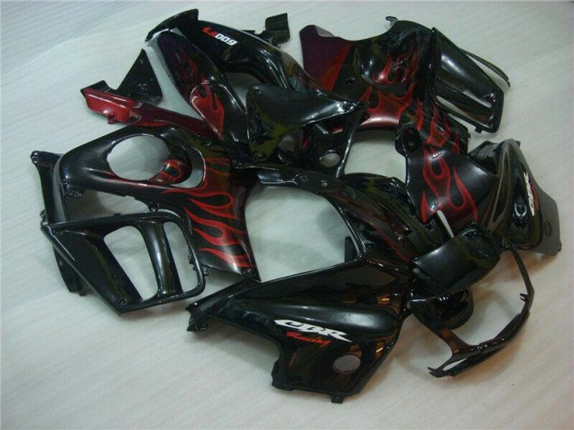 1995-1998 Black Red Flame Honda CBR600 F3 Motorcyle Fairings