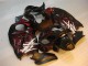 1996-2007 Black Red Flame Suzuki GSXR 1300 Hayabusa Motorbike Fairing