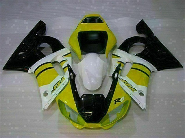 1998-2002 Yellow White Yamaha YZF R6 Motorcycle Fairings Kits 1998-2002 Yellow White Yamaha YZF R6 Motorcycle Fairings Kits