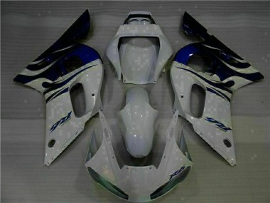 Abs 1998-2002 White Blue Yamaha YZF R6 Bike Fairings