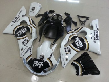 Abs 1998-2002 White Black Yamaha YZF R6 Motorcycle Fairing