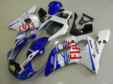 Abs 1998-2002 Blue White Fiat Yamaha YZF R6 Motorcycle Fairings Kit