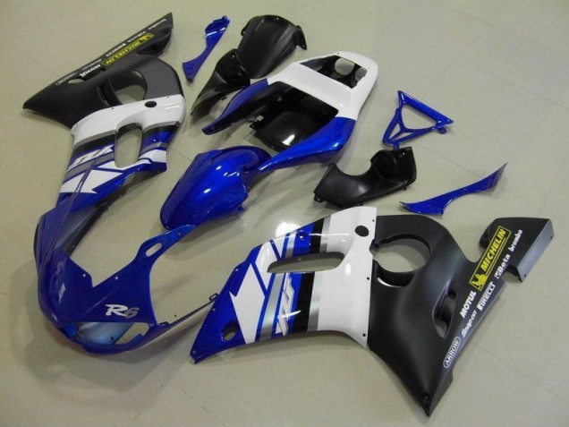 1998-2002 Blue White and Black Yamaha YZF R6 Motorcylce Fairings 1998-2002 Blue White and Black Yamaha YZF R6 Motorcylce Fairings