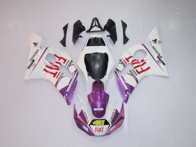 1998-2002 White Purple Fiat 46 Yamaha YZF R6 Motor Fairings