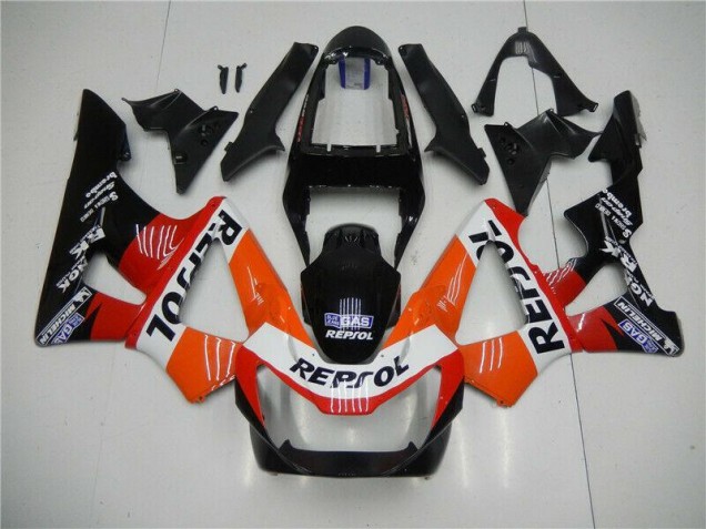 Abs 2000-2001 Orange Red Black Repsol Honda CBR900RR 929RR Motorbike Fairing Kits