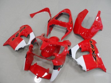 ABS 2000-2001 Red and White Kawasaki Ninja ZX9R Motorcycle Fairing Kits & Plastic Bodywork MF3716