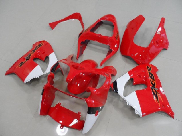 Abs 2000-2001 Red and White Kawasaki ZX9R Motorcycle Fairing