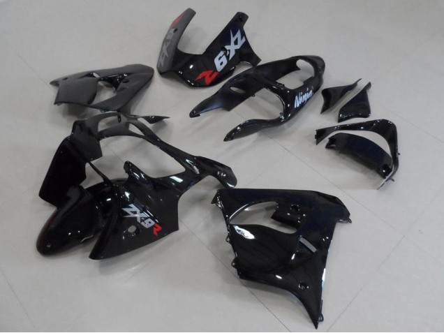 Abs 2000-2001 Black with Grey Decals Kawasaki ZX9R Motorcycle Fairing Kit