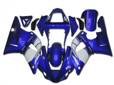 ABS 2000-2001 Blue White Yamaha YZF R1 Motorcycle Fairing Kits & Plastic Bodywork MF0765