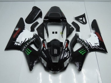 2000-2001 Black White Monster Yamaha YZF R1 Bike Fairing