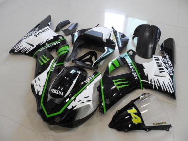 2000-2001 Black White Green Monster Yamaha YZF R1 Bike Fairings