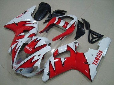 2000-2001 White Red Flame Yamaha YZF R1 Motorcylce Fairings
