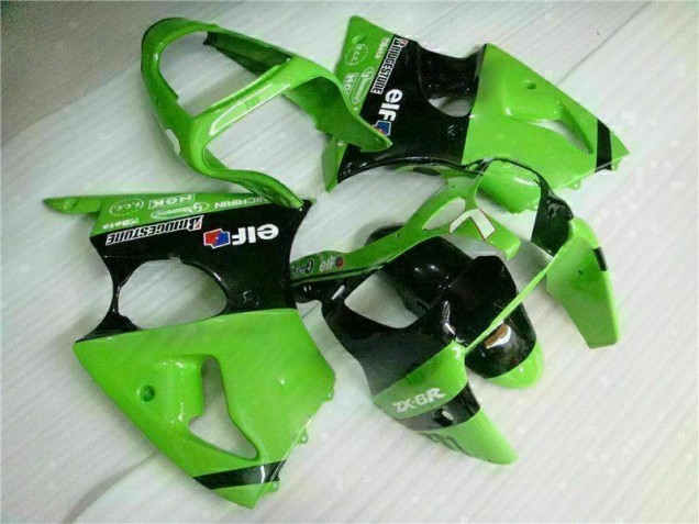 2000-2002 Green Black Kawasaki ZX6R Bike Fairings