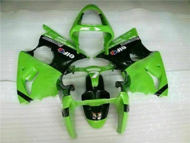 Abs 2000-2002 Green Black Kawasaki ZX6R Bike Fairings