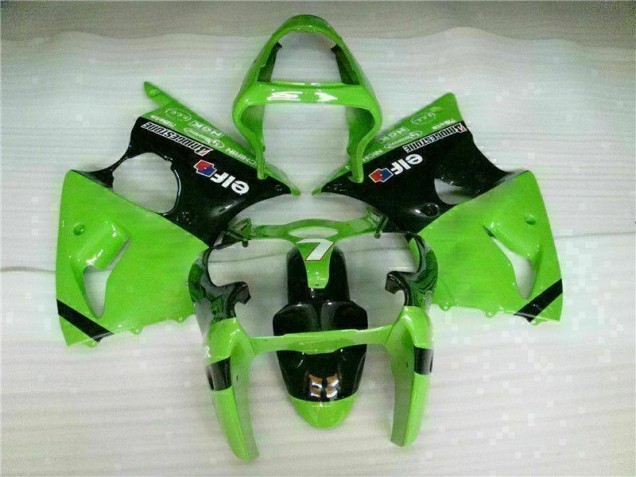 2000-2002 Green Black Kawasaki ZX6R Bike Fairings