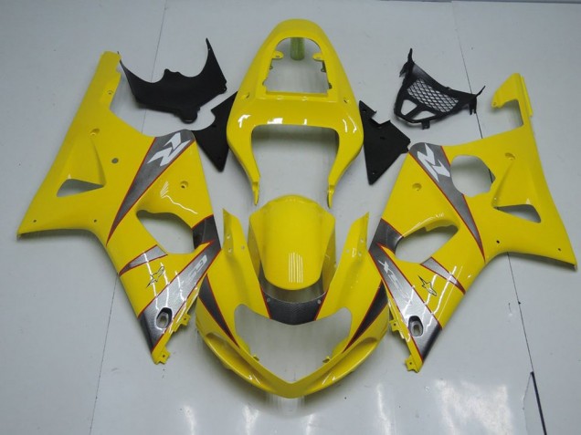 Abs 2000-2002 Yellow and Grey Suzuki GSXR 1000 Motorcycle Fairings Kits