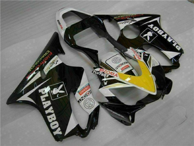 2001-2003 Yellow Silver Black Playboy Honda CBR600 F4i Motorcycle Fairing Kit 2001-2003 Yellow Silver Black Playboy Honda CBR600 F4i Motorcycle Fairing Kit