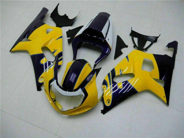 2001-2003 Yellow Suzuki GSXR 600/750 Bike Fairings