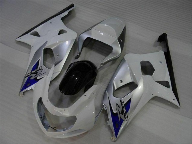 2001-2003 White Silver Suzuki GSXR 600/750 Bike Fairings