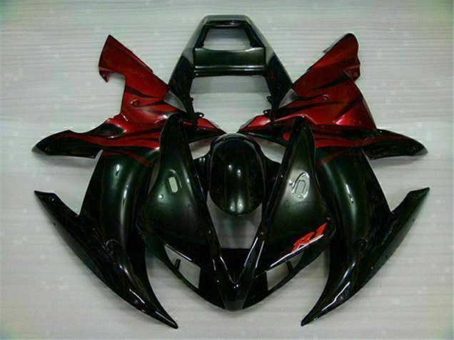 2002-2003 Black Red Yamaha YZF R1 Bike Fairing 2002-2003 Black Red Yamaha YZF R1 Bike Fairing