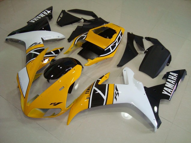 2002-2003 Yellow Anniversary Yamaha YZF R1 Replacement Motorcycle Fairings 2002-2003 Yellow Anniversary Yamaha YZF R1 Replacement Motorcycle Fairings