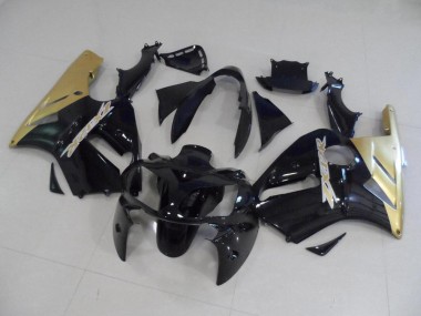 Abs 2002-2006 Black and Gold Kawasaki ZX12R Motorcycle Replacement Fairings