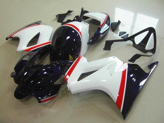 Abs 2002-2013 White Dark Blue Honda VFR800 Motorbike Fairing