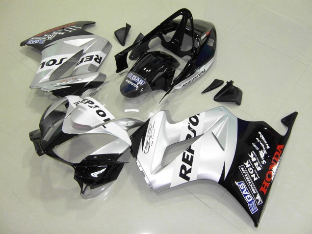 2002-2013 Silver Repsol Honda VFR800 Motorbike Fairing Kits 2002-2013 Silver Repsol Honda VFR800 Motorbike Fairing Kits