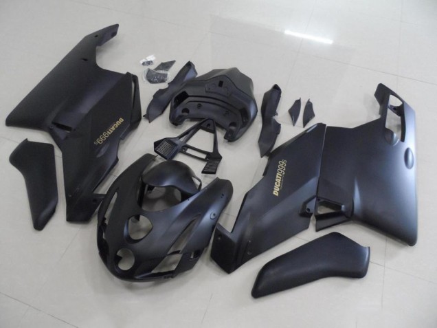 2003-2004 Matte Black Gold Decals Ducati 749 999 Motorbike Fairing 2003-2004 Matte Black Gold Decals Ducati 749 999 Motorbike Fairing