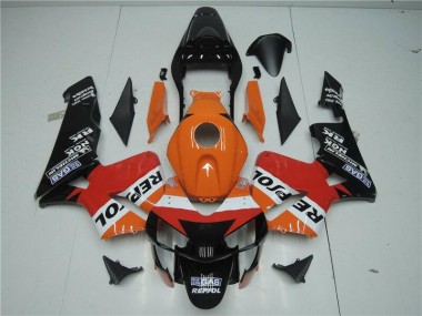 2003-2004 Orange Red Black Repsol Honda CBR600RR Motor Bike Fairings