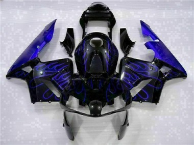 2003-2004 Black with Blue Flame Honda CBR600RR Motorcycle Fairing Kits