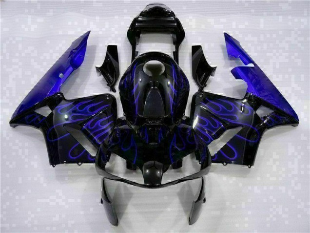 2003-2004 Black with Blue Flame Honda CBR600RR Motorcycle Fairing Kits 2003-2004 Black with Blue Flame Honda CBR600RR Motorcycle Fairing Kits