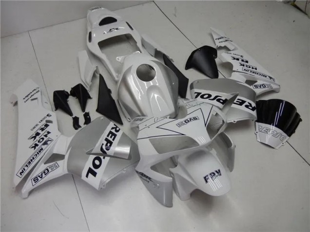2003-2004 Silver White Black Repsol Honda CBR600RR Motorcycle Fairings Kit 2003-2004 Silver White Black Repsol Honda CBR600RR Motorcycle Fairings Kit