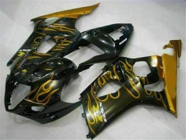 2003-2004 Gold Black Suzuki GSXR 1000 Motorcycle Fairing Kit
