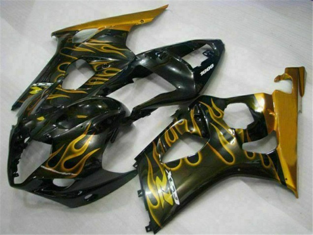 2003-2004 Gold Black Suzuki GSXR 1000 Motorcycle Fairing Kit