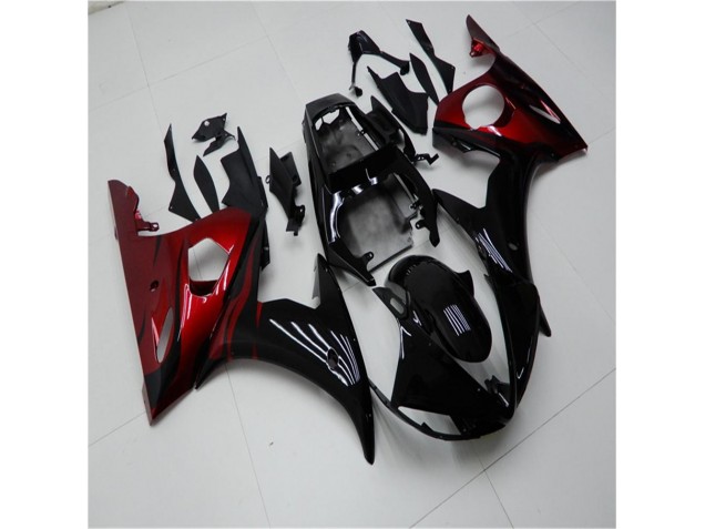 2003-2005 Black Red Yamaha YZF R6 Motorcycle Replacement Fairings 2003-2005 Black Red Yamaha YZF R6 Motorcycle Replacement Fairings