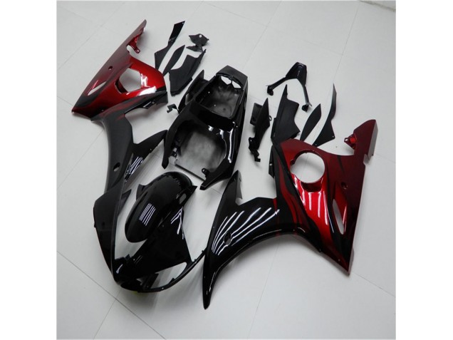 2003-2005 Black Red Yamaha YZF R6 Motorcycle Replacement Fairings 2003-2005 Black Red Yamaha YZF R6 Motorcycle Replacement Fairings