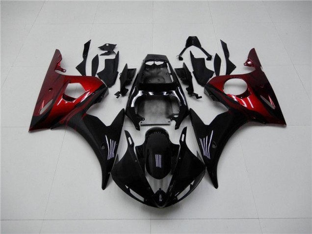 2003-2005 Black Red Yamaha YZF R6 Motorcycle Replacement Fairings 2003-2005 Black Red Yamaha YZF R6 Motorcycle Replacement Fairings