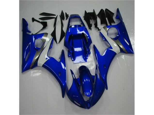 2003-2005 Blue White Yamaha YZF R6 Replacement Fairings 2003-2005 Blue White Yamaha YZF R6 Replacement Fairings