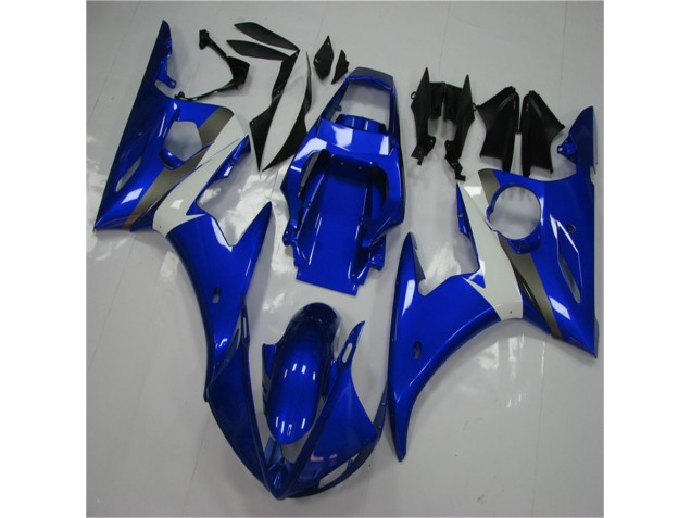 2003-2005 Blue White Yamaha YZF R6 Replacement Fairings 2003-2005 Blue White Yamaha YZF R6 Replacement Fairings