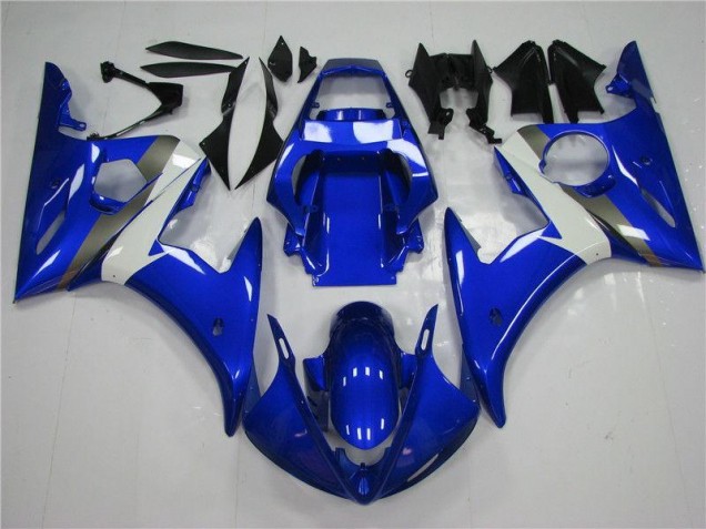 2003-2005 Blue White Yamaha YZF R6 Replacement Fairings 2003-2005 Blue White Yamaha YZF R6 Replacement Fairings