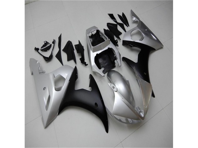2003-2005 Silver Black Yamaha YZF R6 Motorcylce Fairings 2003-2005 Silver Black Yamaha YZF R6 Motorcylce Fairings