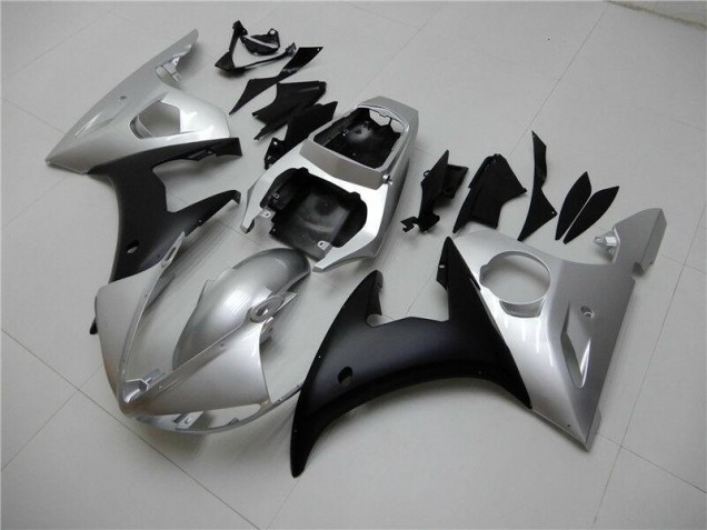 2003-2005 Silver Black Yamaha YZF R6 Motorcylce Fairings 2003-2005 Silver Black Yamaha YZF R6 Motorcylce Fairings