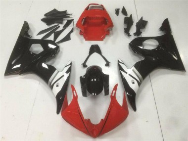 2003-2005 Red Black White Yamaha YZF R6 Motorbike Fairings