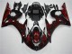 2003-2005 Black Red Flame Yamaha YZF R6 Motorcycle Fairing 2003-2005 Black Red Flame Yamaha YZF R6 Motorcycle Fairing