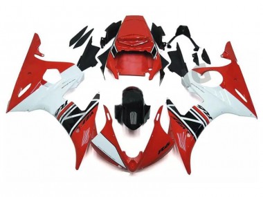 2003-2005 Red White Black Yamaha YZF R6 Motorcycle Fairings Kits