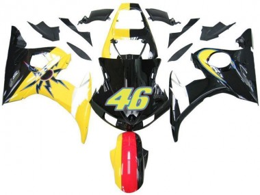 2003-2005 Black Yellow No. 46 Yamaha YZF R6 Motorcycle Fairings