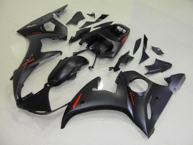2003-2005 Matte Black Red Decals Yamaha YZF R6 Motorbike Fairing 2003-2005 Matte Black Red Decals Yamaha YZF R6 Motorbike Fairing